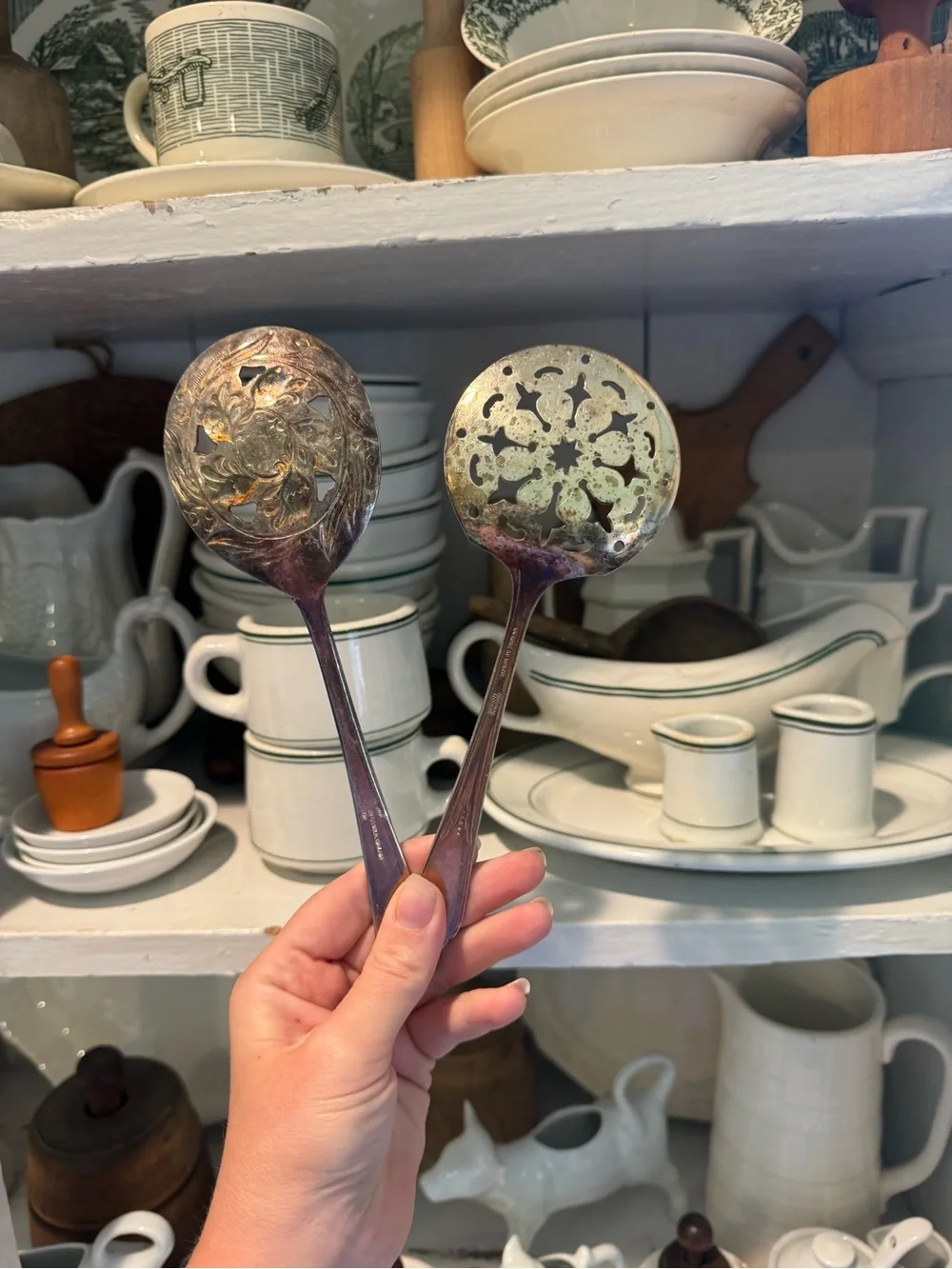 Vintage Silver-Tone Decorative Tomato Spoons - Set of 2